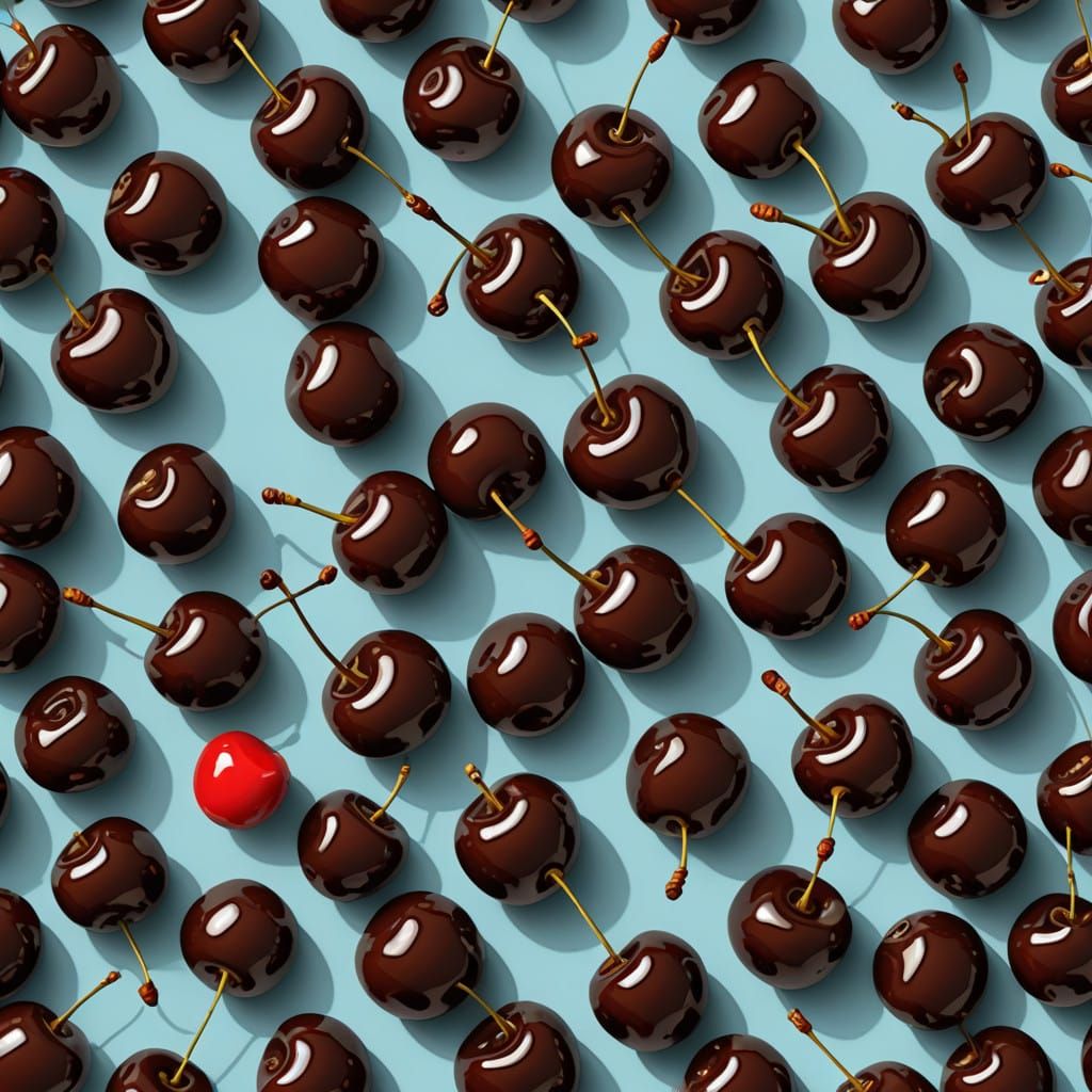 Pop Art Minimalism: Vibrant Chocolate Cherry Macro