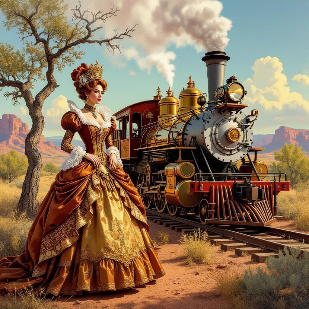 Queen of Pecan Trees in Victorian Steampunk New Mexico