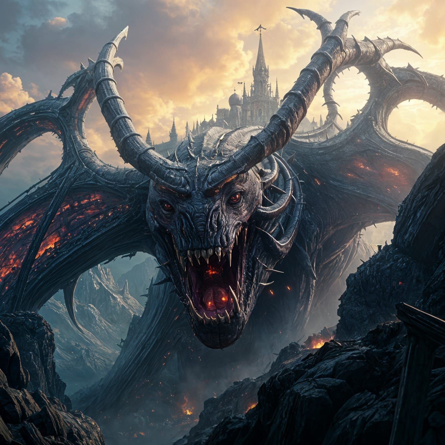 Medieval Metropolis on a Nightmarish Beast