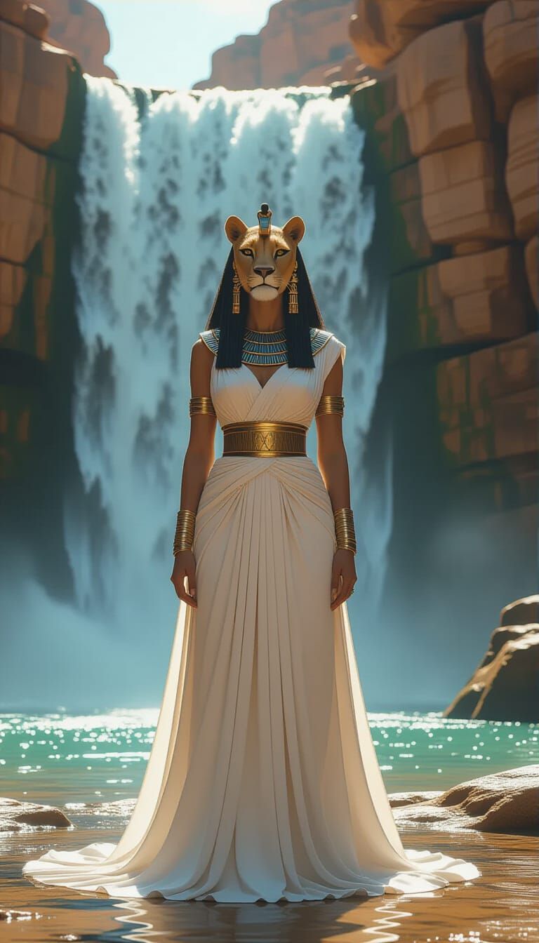 Tefnut Goddess of Moisture and Fertility as Lioness Woman