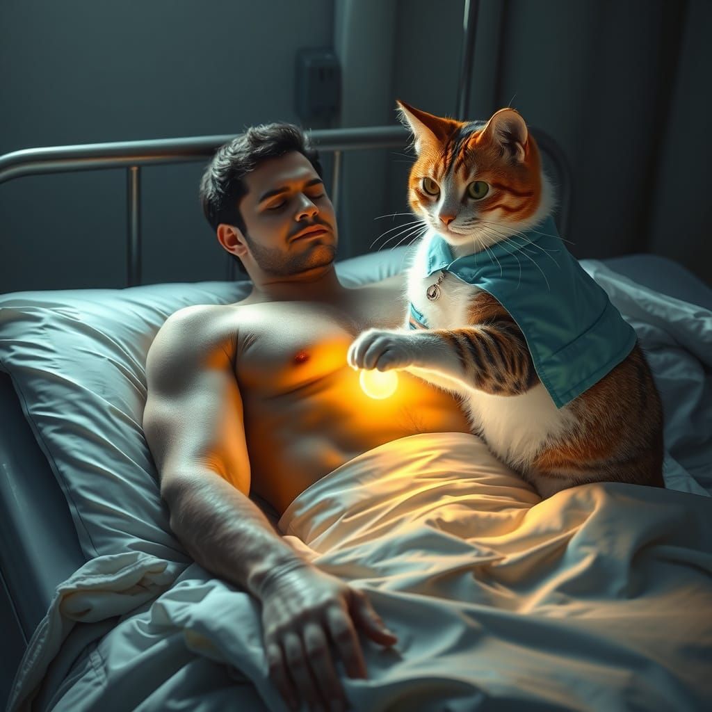Magical Cat Heals Man in Hospital Bed