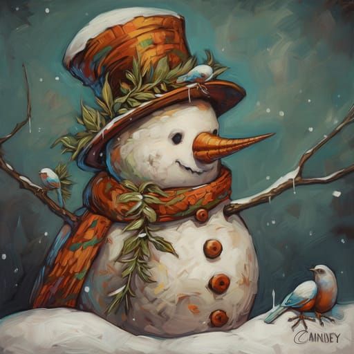Simple AI Snowman Illustration