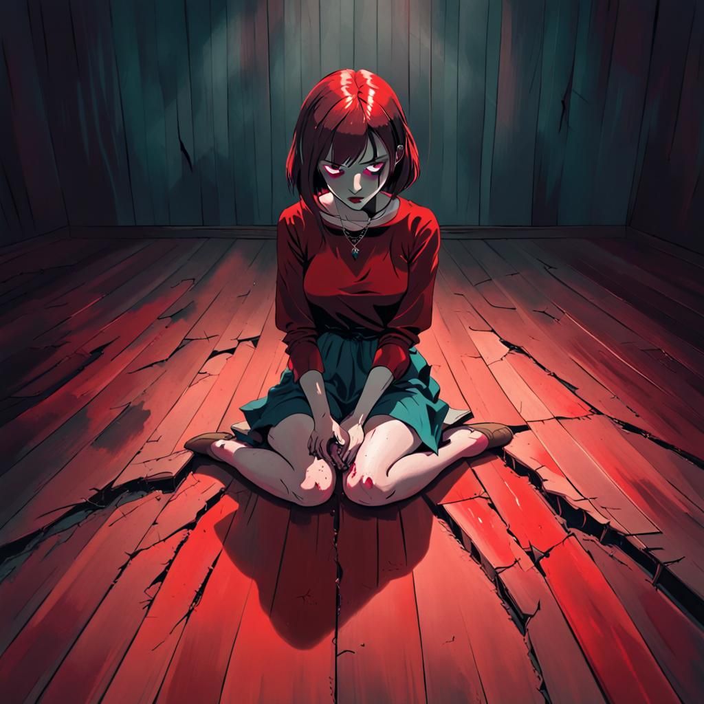 Ominous Woman in Jewel Tones and Shadows