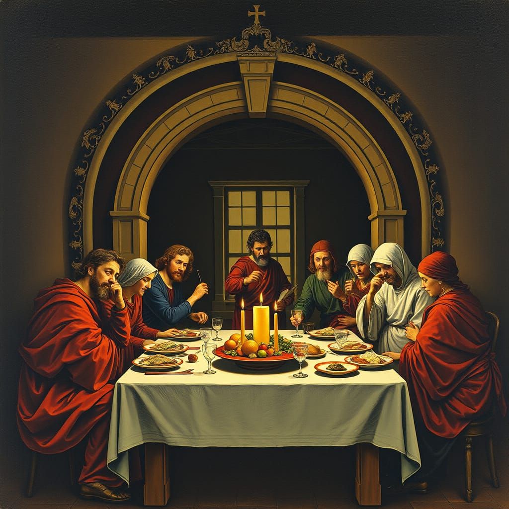 The Last Supper in a Mysterious Renaissance Setting