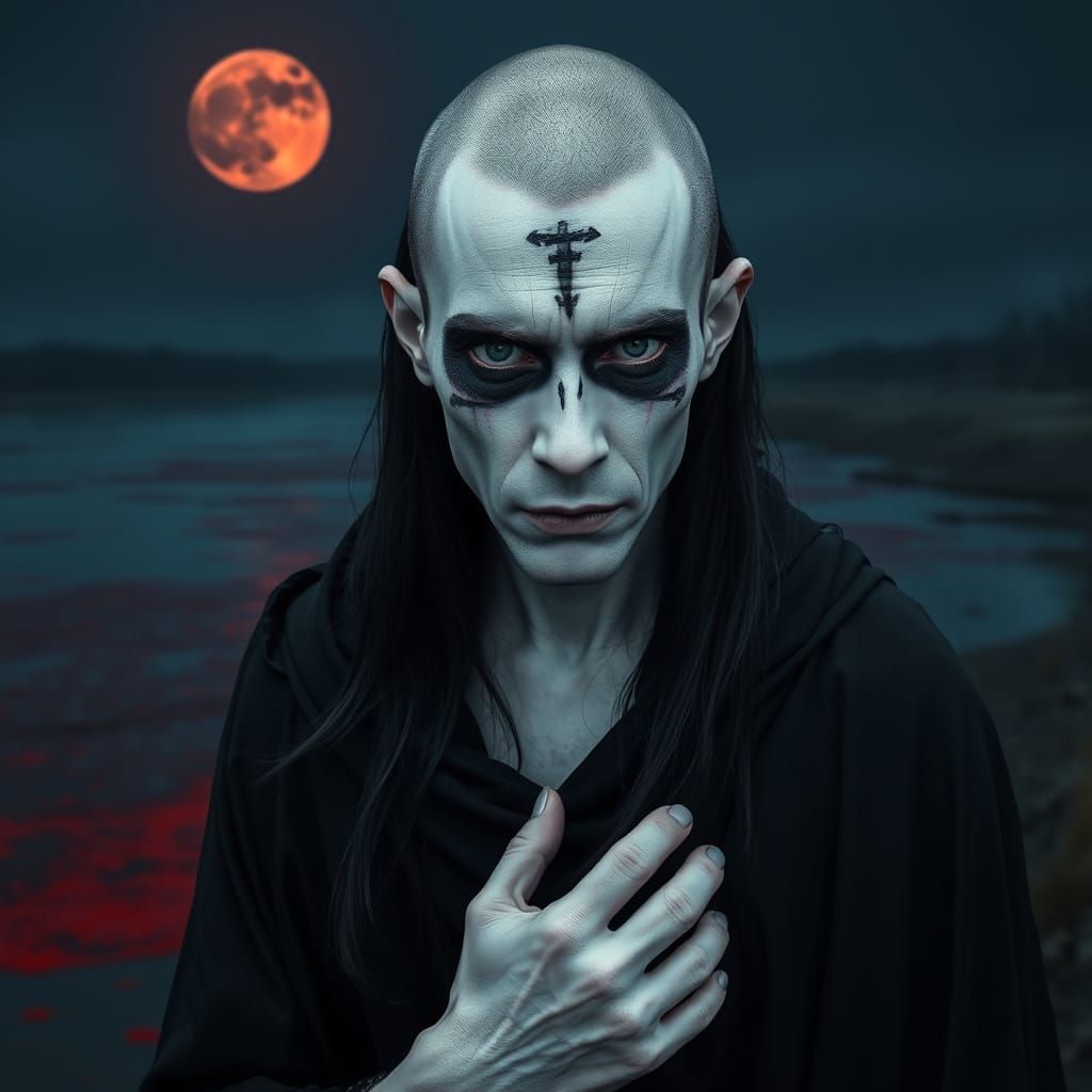 Dramatic Portrait of a Pale Magic User in 8K