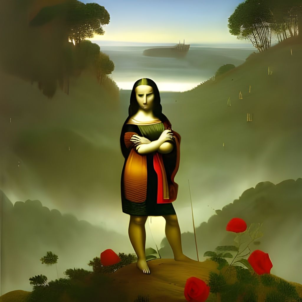 Mona Lisa AI Art: Leonardo da Vinci Style