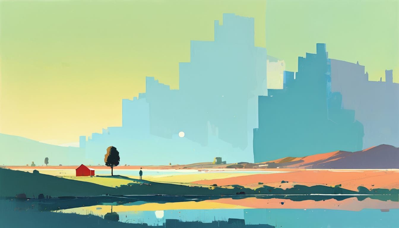 Vibrant Pastel Landscape Art