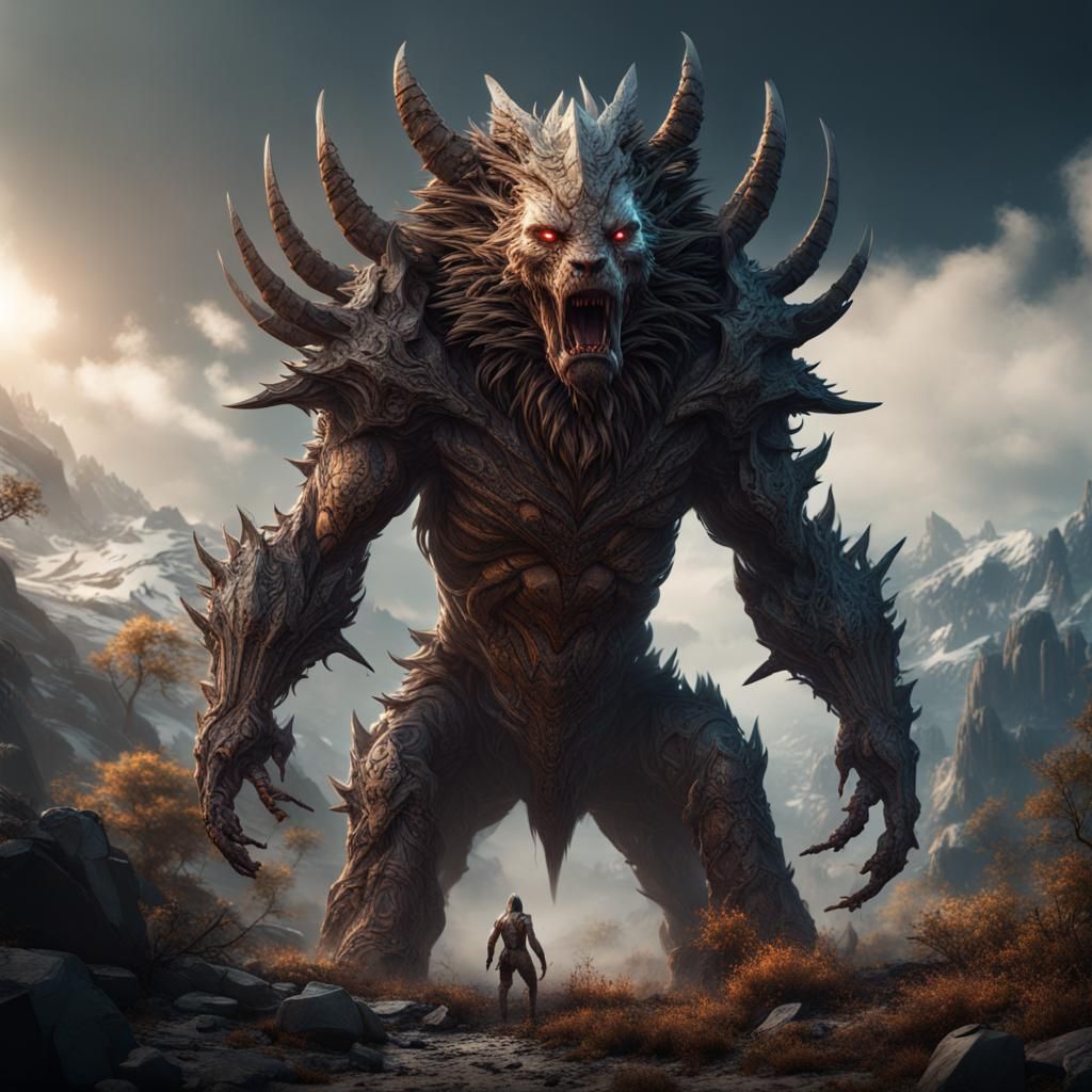 Fantastical Apex Predator in Detailed Matte Painting