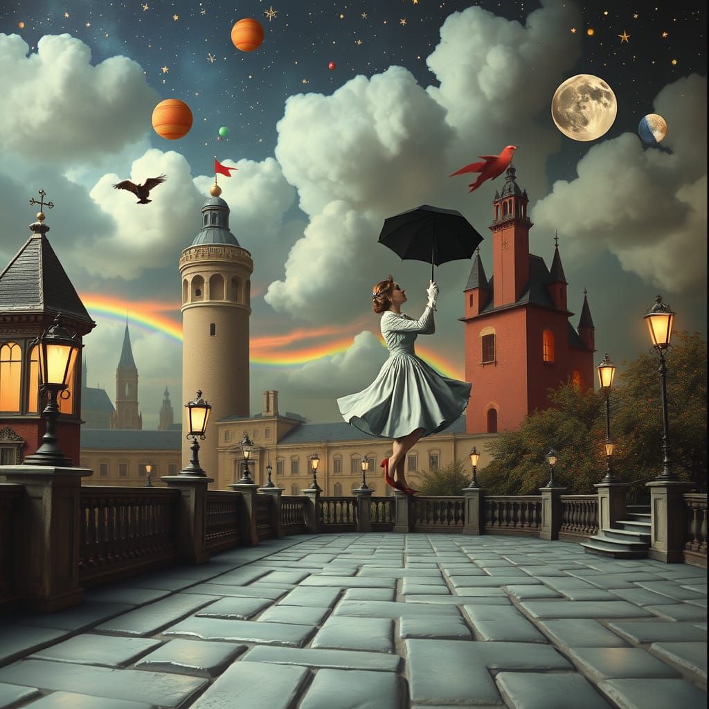 Surreal Mary Poppins in Naughty Dreamscape