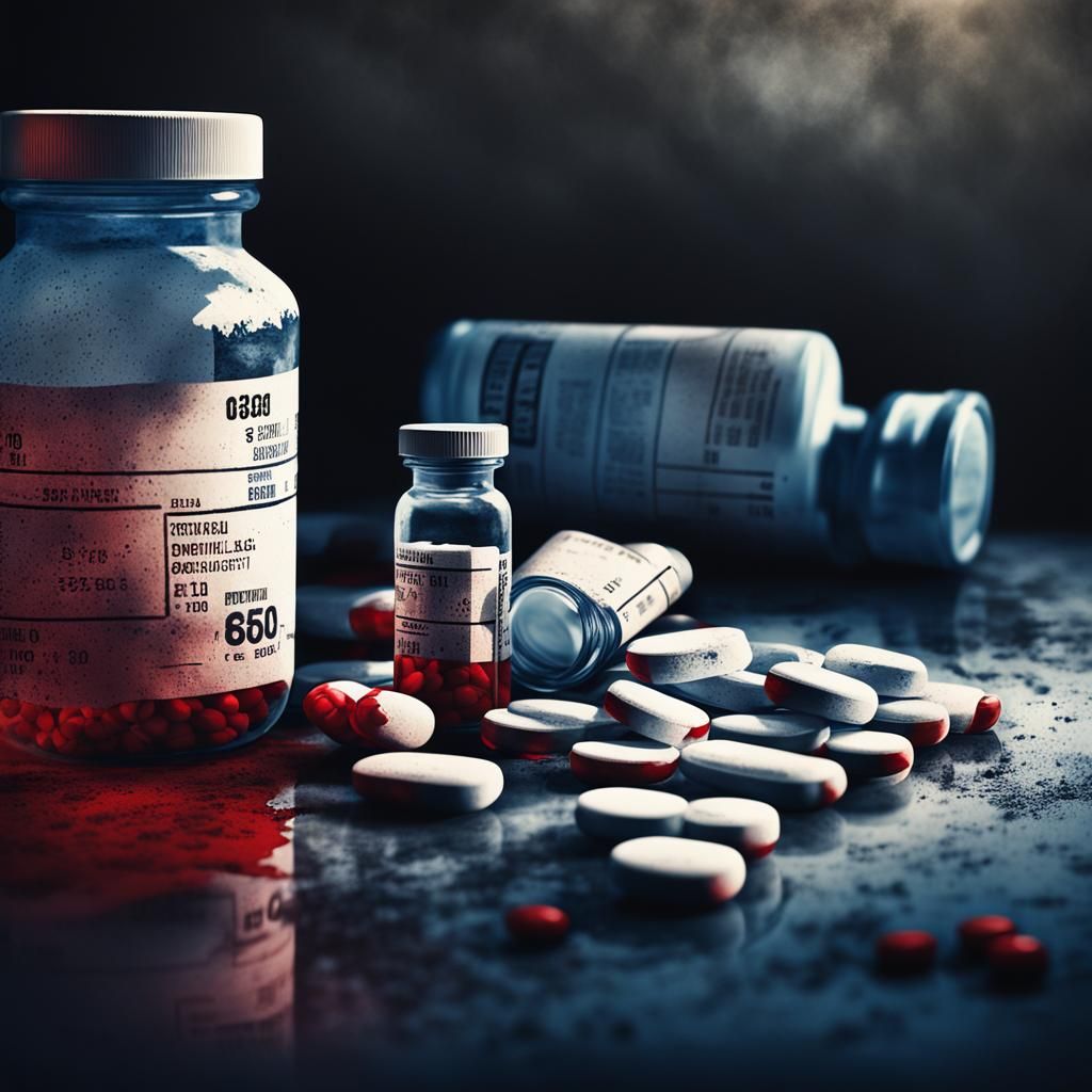 Haunting Image of Empty Pill Bottle and Medical Bills