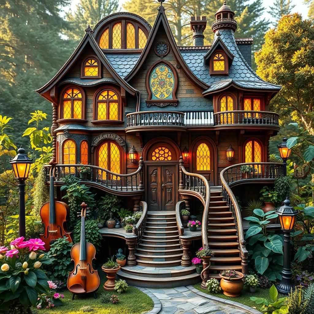 Musical Instrument House: Whimsical and Enchanting Art