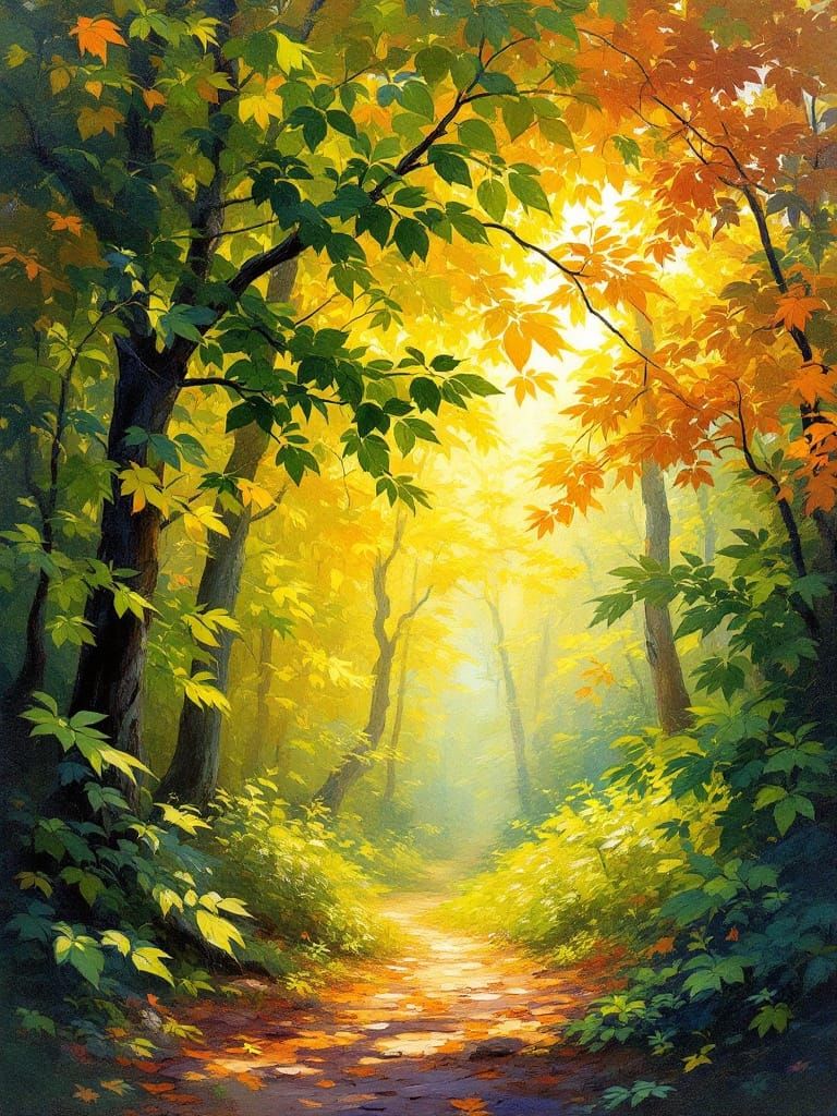 Impressionist Forest Dappled Light