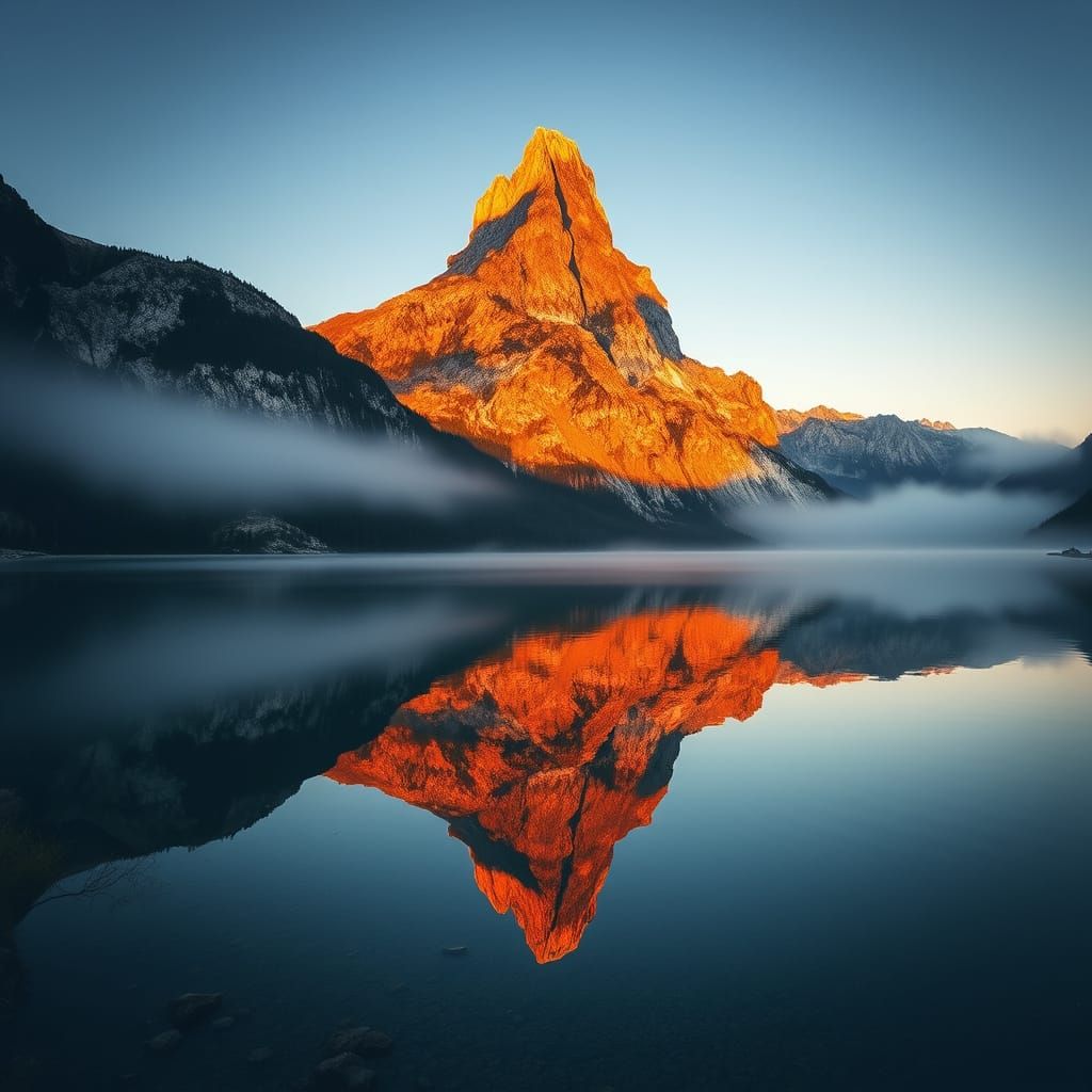 Sorapiss Peak Reflected in Lake Misurina at Sunrise
