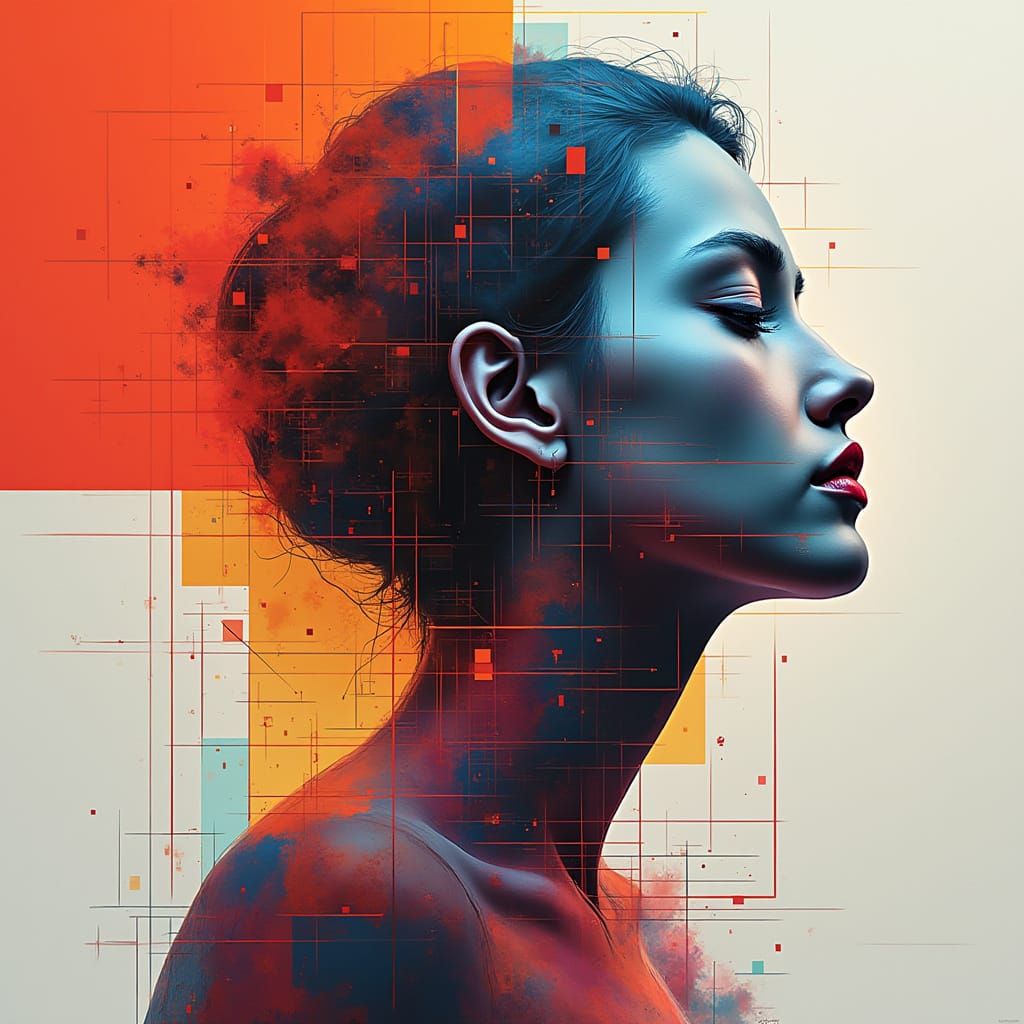 Abstract Geometric Shapes Evolve in Vibrant Color Fields