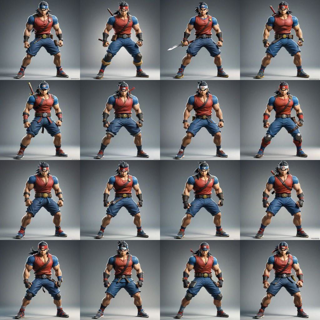 Ash Ketchum as a Muscular Ninja God in Leather