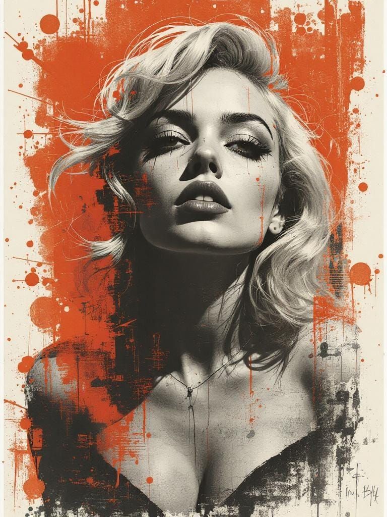 1950s Pin-Up in Ben Shahn & Kollwitz Style