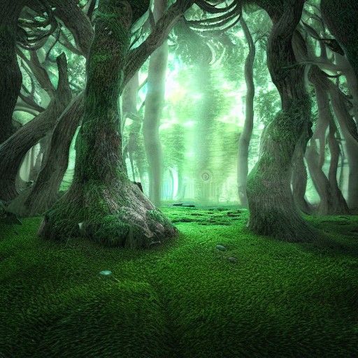 Enchanted Forest in Hyperdetailed Digital Illustration
