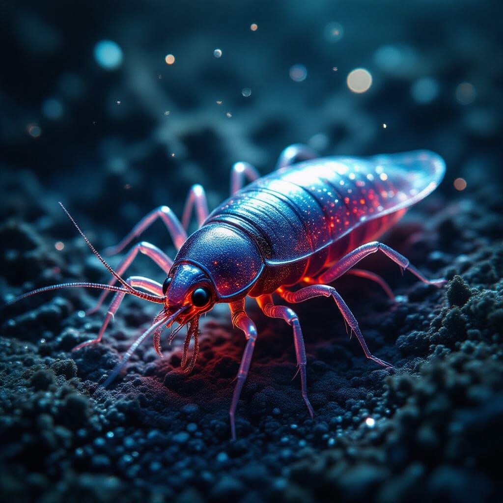 Bioengineered Silverfish Ticks in Cinematic Film Still