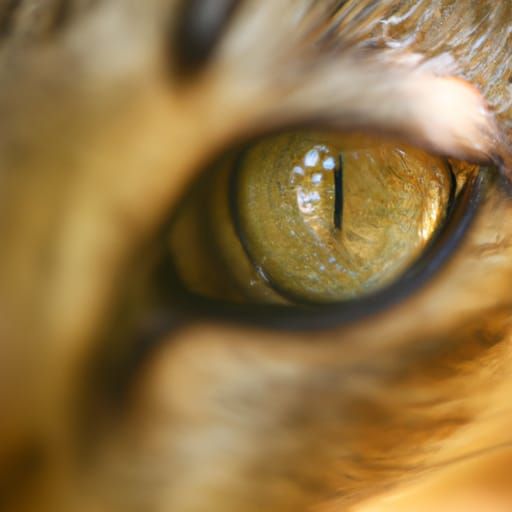 Detailed Macro Photograph of a Cat's Eye