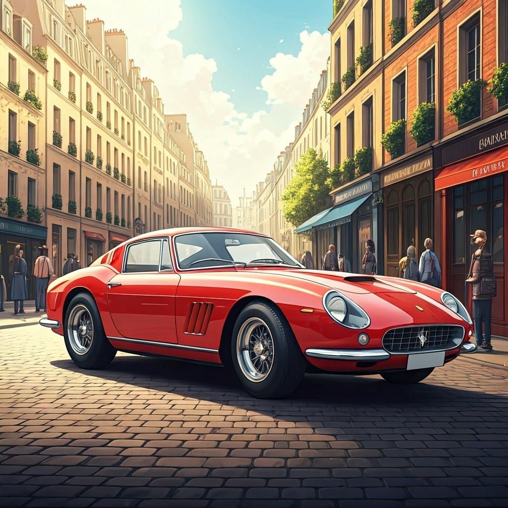 Ferrari in Paris: Anime-Style Rendering