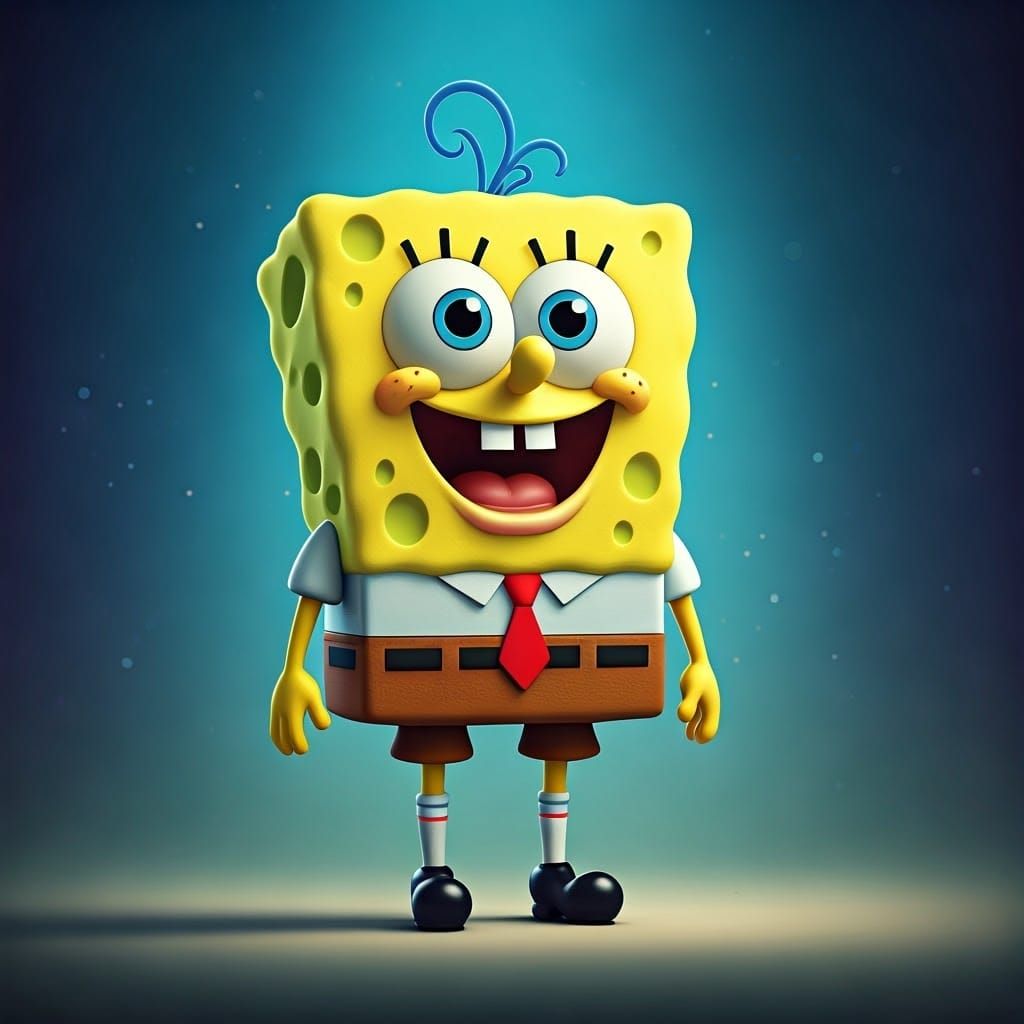 Heroic Baby SpongeBob SquarePants in 3D Style