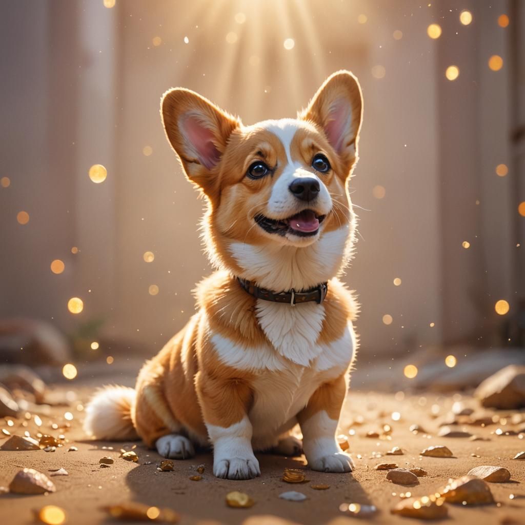 Cute Corgi Puppy in Hyperrealistic Style
