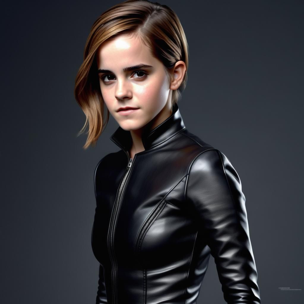 Emma Watson in Ultrarealistic Leather Suit