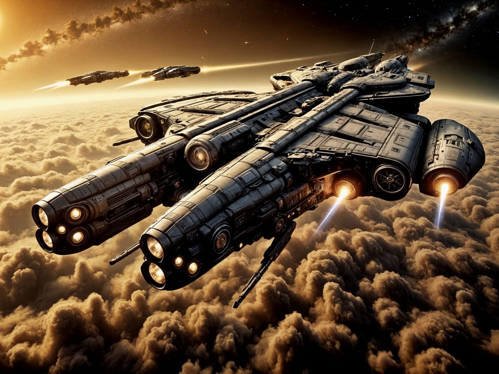 Epic Space Battle: Peacekeeper Cruiser Pursues Nebari Vessel