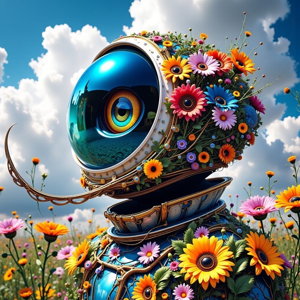 Extraterrestrial Explorer in Spacesuit with Shimmering Skin