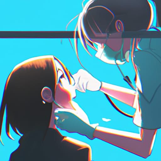 Dentist Fixing Cavity in Studio Ghibli Style