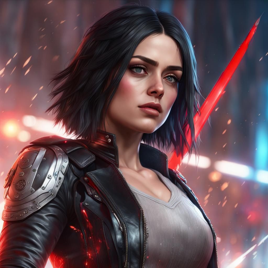 Alita: Battle Angel Inspired Portrait in Digital Art Style