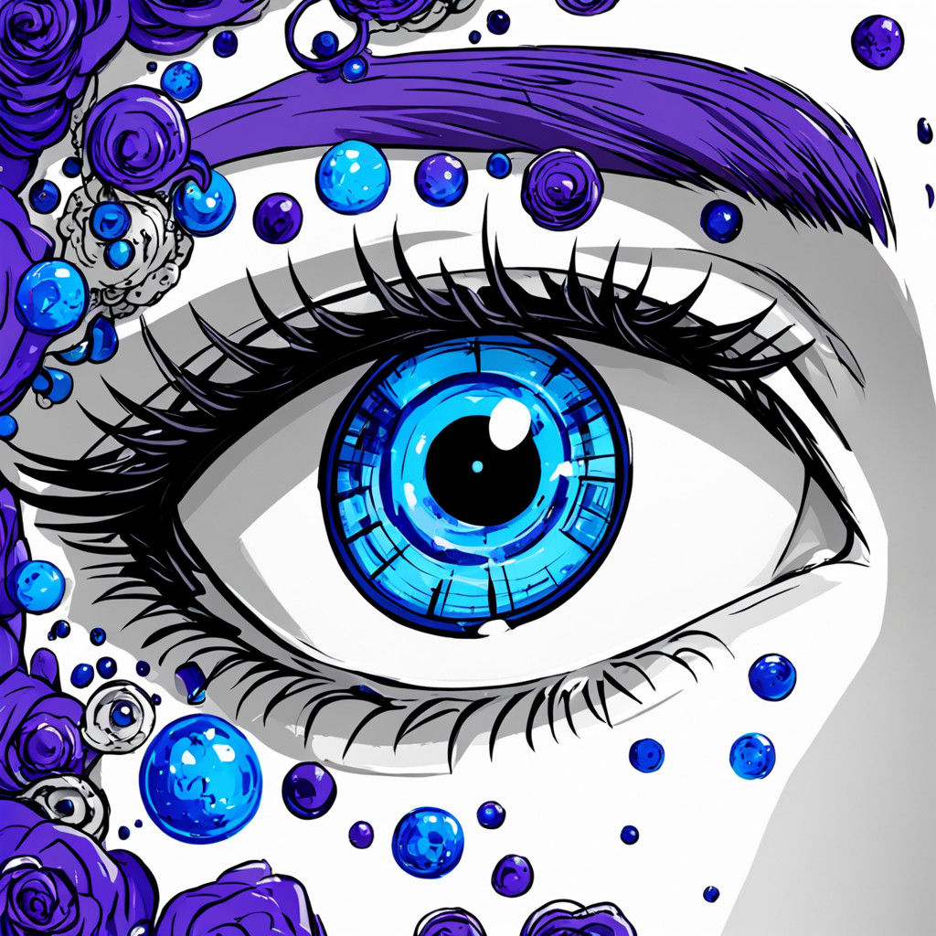 Satoru Gojo Portrayed with Eyes Open, Dominant Purple and Bl...