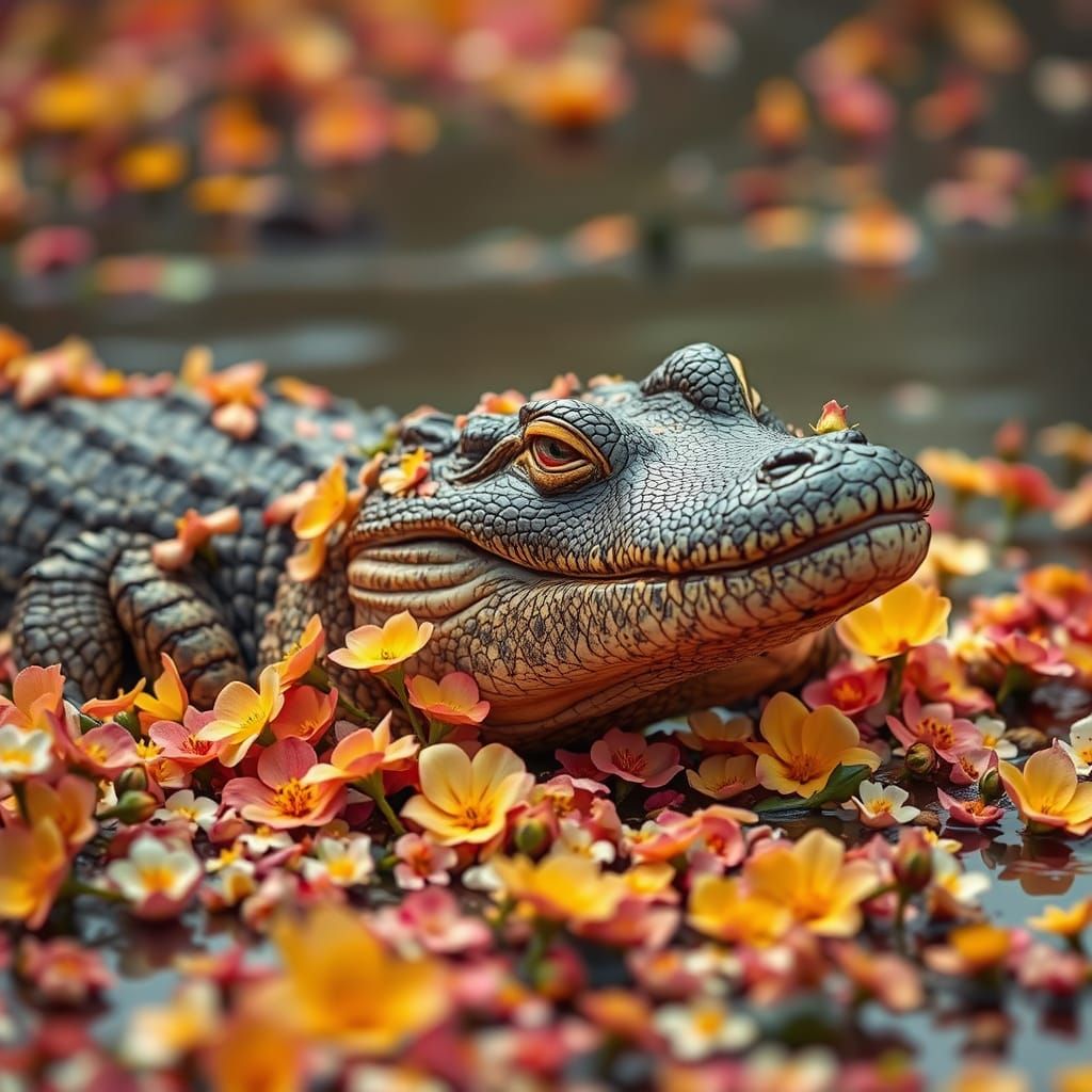 Ancient Lizard Basks in Arkansas River's Warm Glory