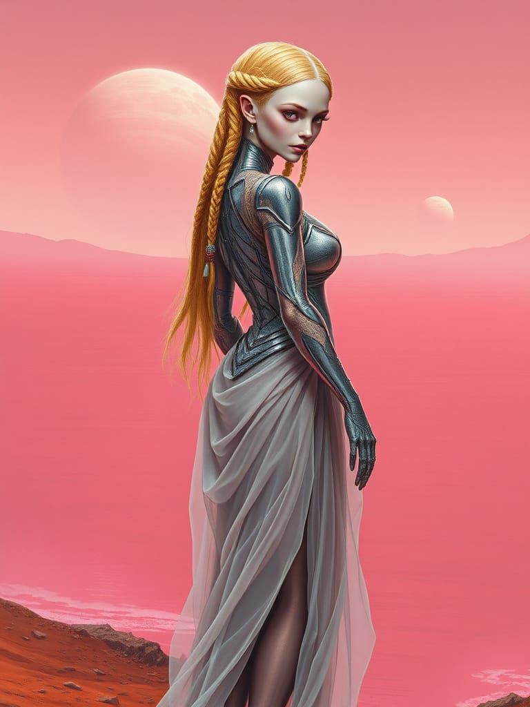 Martian Beauty in Giger-esque Biomechanical Style