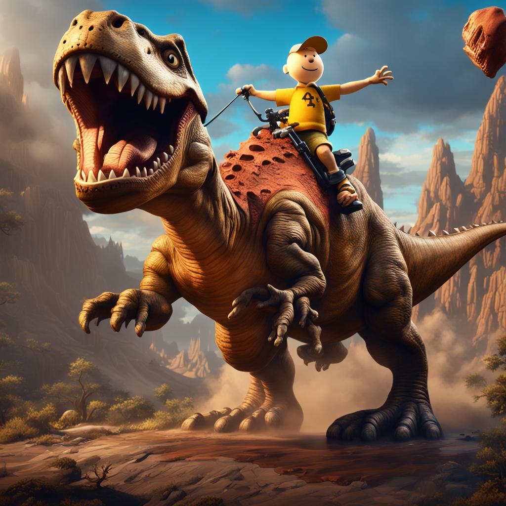 Charlie Brown Rides a Raging T-Rex