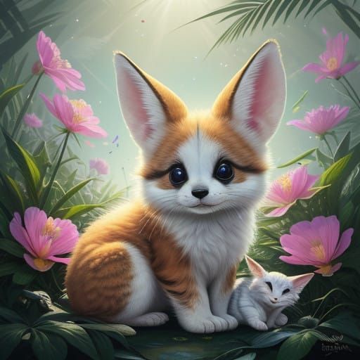 Surreal Alien Critter Basks in Whimsical Sunshine Amidst Lus...