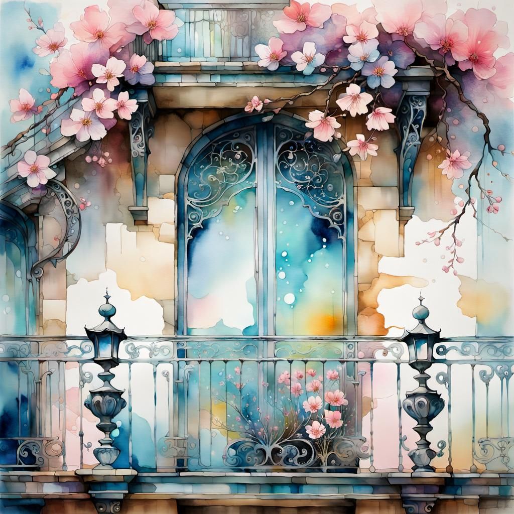 Dreamy Wrought Iron Balcony in Provence
