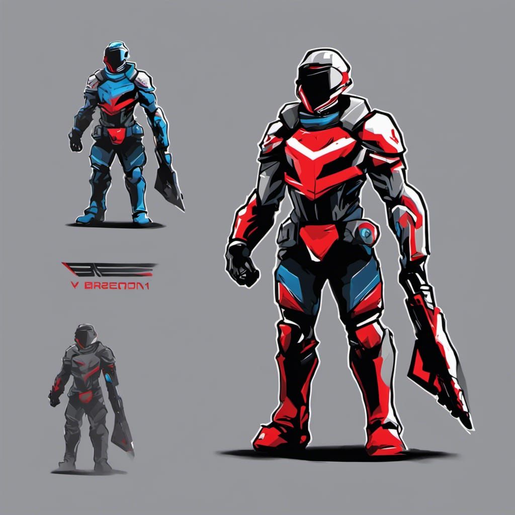 Ibreon Gaming Esports Logo: Armored Soldier in Crimson