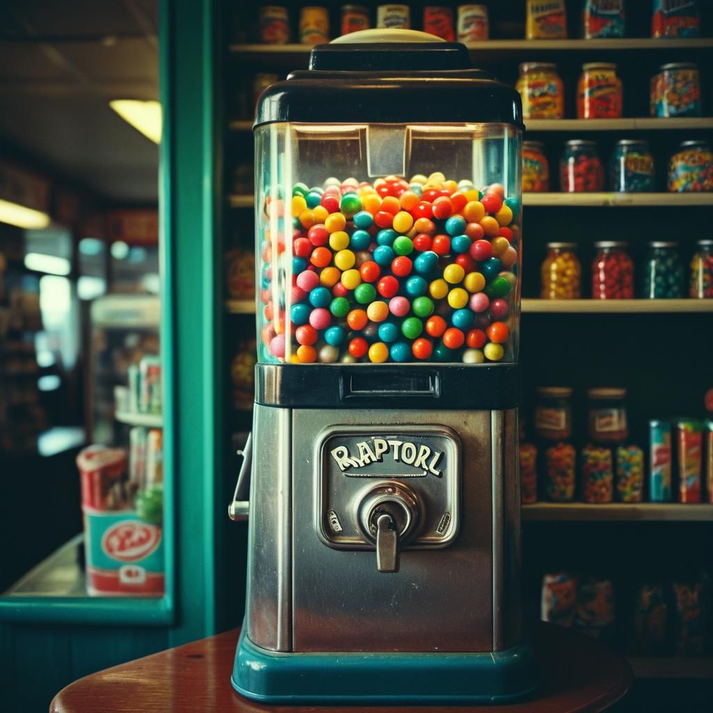 Vintage Gumball Machine in a Cinematic Style