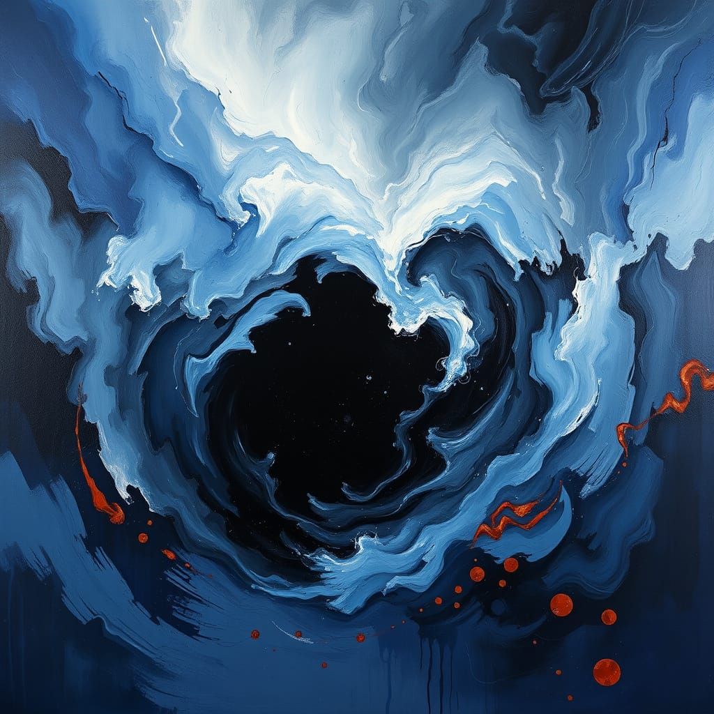 Turmoil in Dark Blue and Grey