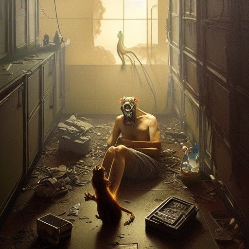 Radioactive Anthropomorphic Figure in Photorealistic Style