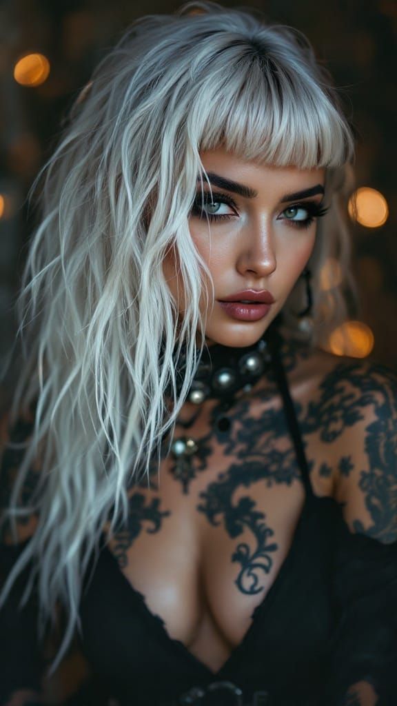 Rebellious Goddess in High-Fashion Attire