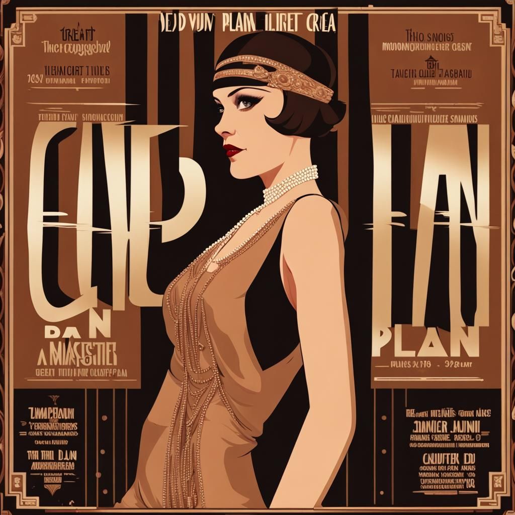 1920s Flapper Girl and Gangster in Movie Poster Style