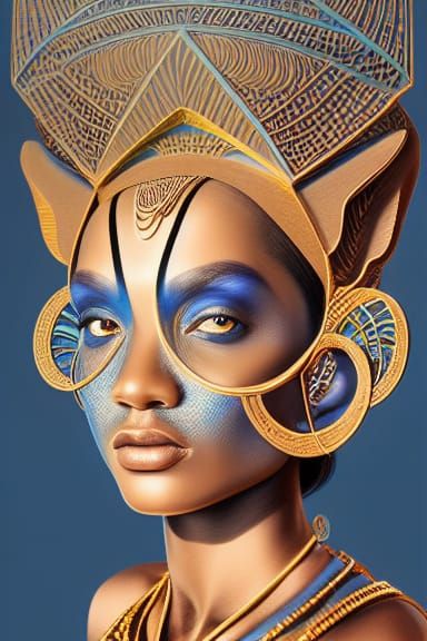 Malawi Desert Goddess: 3D Rendered Airbrush Art