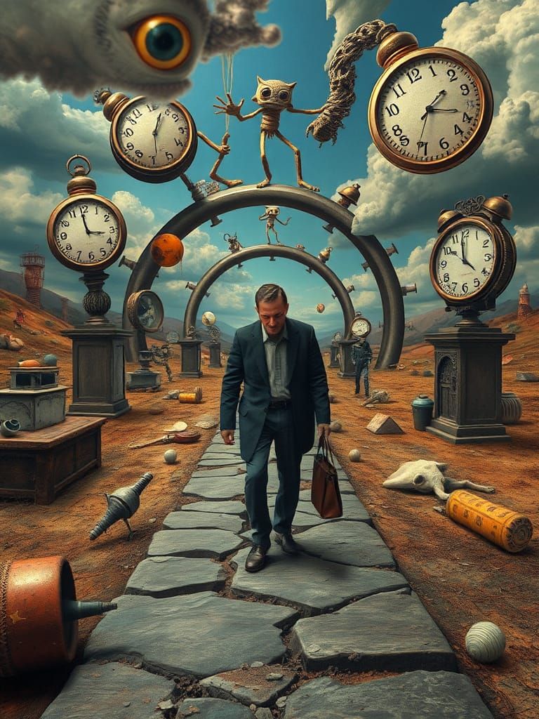 Pedestrian Trapped in Surreal Infinite Loop