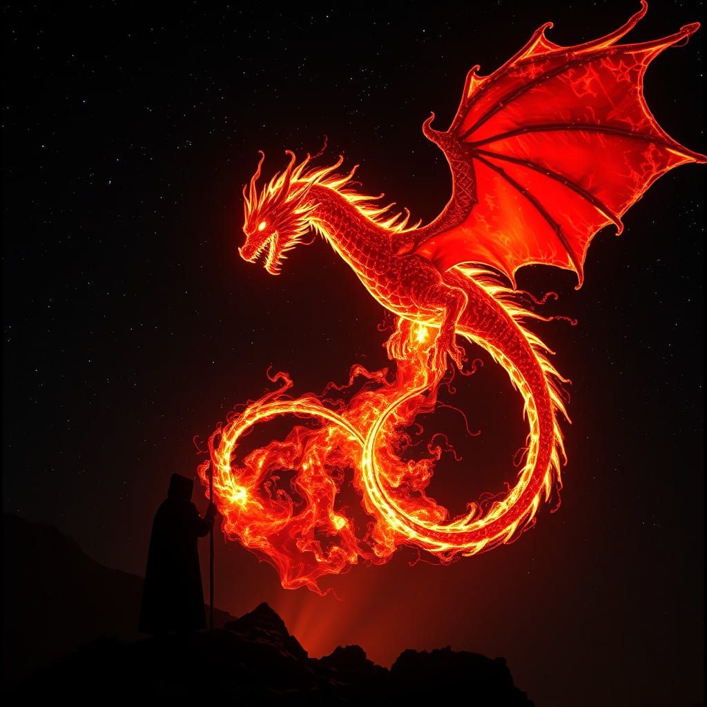 Majestic Dragon Takes Shape in Cosmic Vortex