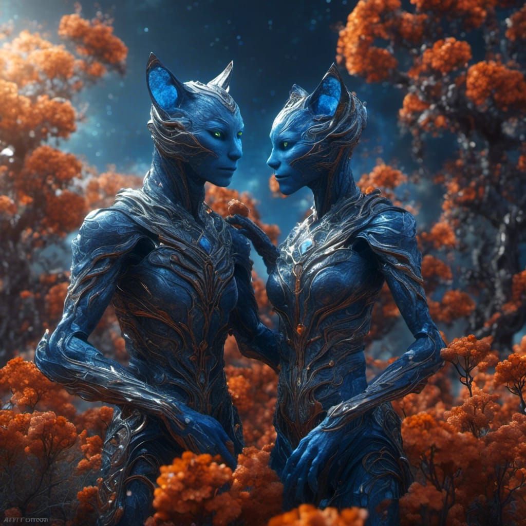 Celestial Lyran Humanoids: Twin Flames in Love