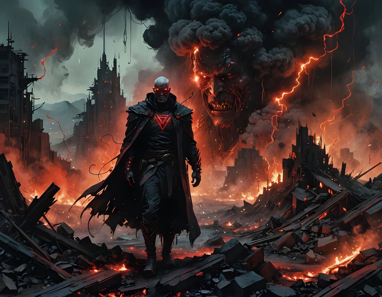 Trigon Supervillain Hyperdetailed Matte Painting