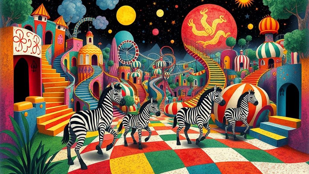 Surreal Fun Park with Impossible Geometry