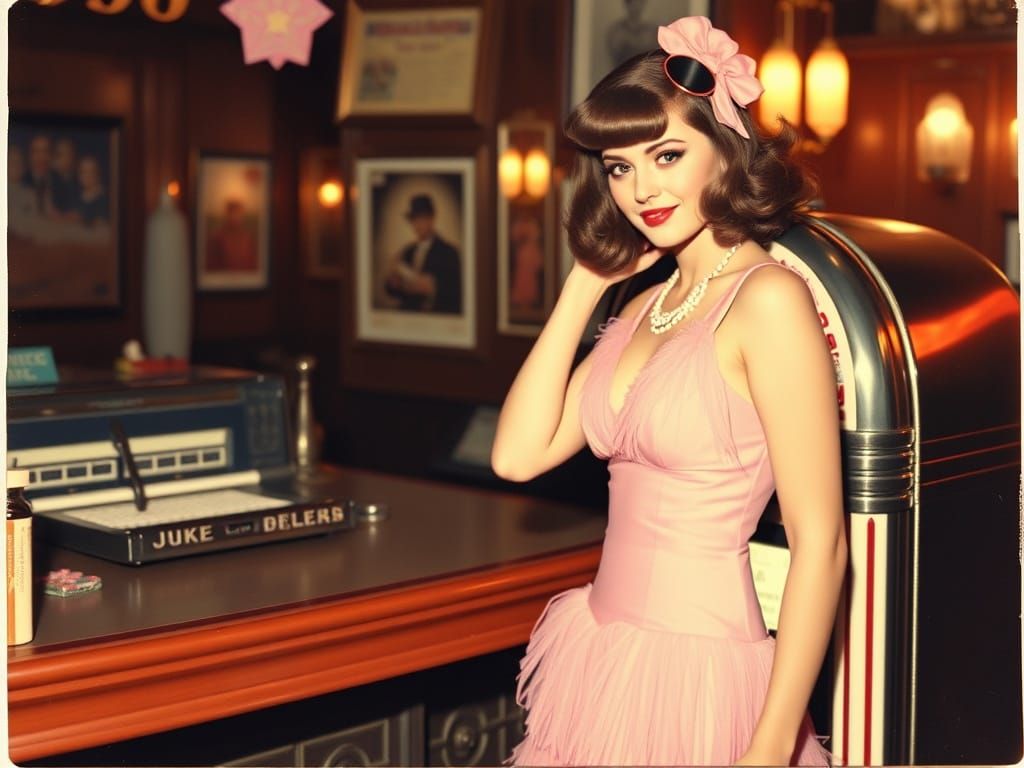 Roaring 20s Beauty in a Speakeasy Polaroid